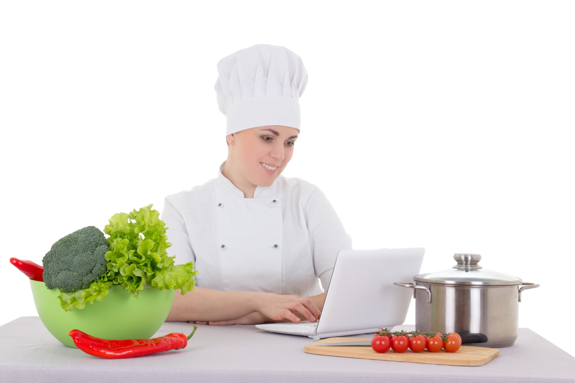 Chef digitale che guida una lezione online